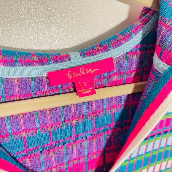 Lilly Pulitzer Avington Sweater Hoodie Short SET Turquoise Shore Athleisure Rare - Picture 4 of 12